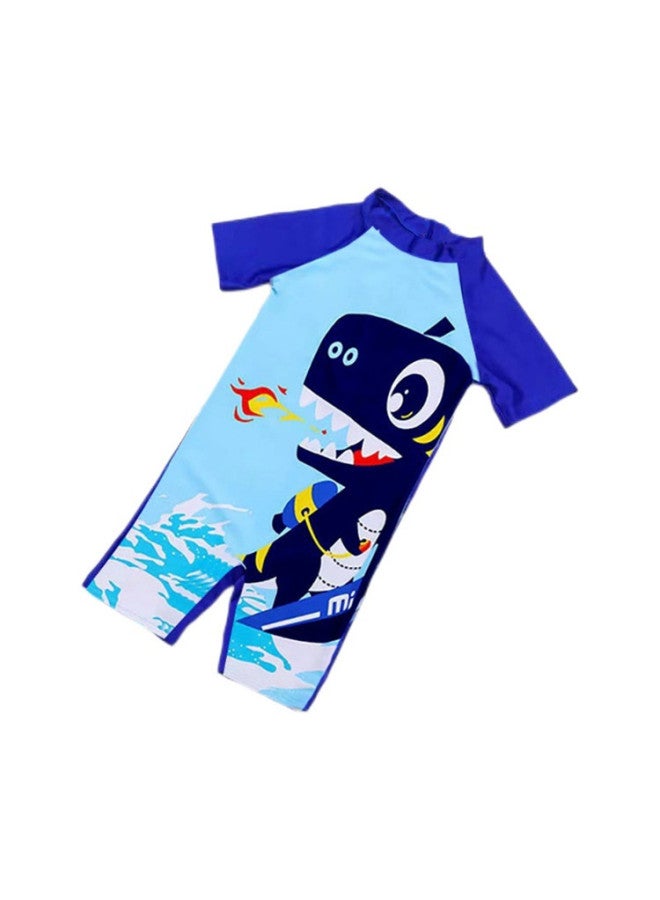 Loquat Children's Swimwear Boys' Cartoon Cute Sun Protection Boys' Bao Students Surfing Swimwear Hot Spring Swimwear-Color:Coconut Tree Dinosaur-split- - Image 5