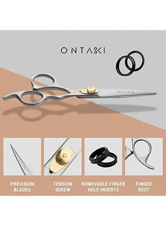 Ontaki مقص قص الشعر أونتاكي 6.5" - مقصات فولاذية يابانية لللحية والشارب - أداة مطروقة يدويًا للحلاقين، الرجال والنساء - مقصات شعر حادة - Image 2