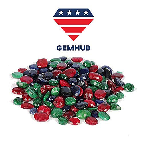 GemHub Lot of 7 Loose Mixed Gemstones 100 Ct Red Ruby Green Emerald Blue Sapphire Oval Cut Natural Certified Gemstones for Jewelry - Image 4