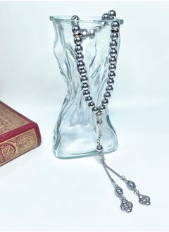Fianser Tasbih 8mm Prayer Beads 33 Silver Muslim Islamic Arabic Tassels Exquisite Luxury Handmade  - Image 2