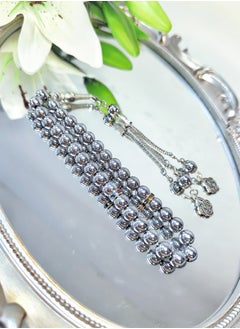 Fianser Tasbih 8mm Prayer Beads 33 Silver Muslim Islamic Arabic Tassels Exquisite Luxury Handmade  - Image 4