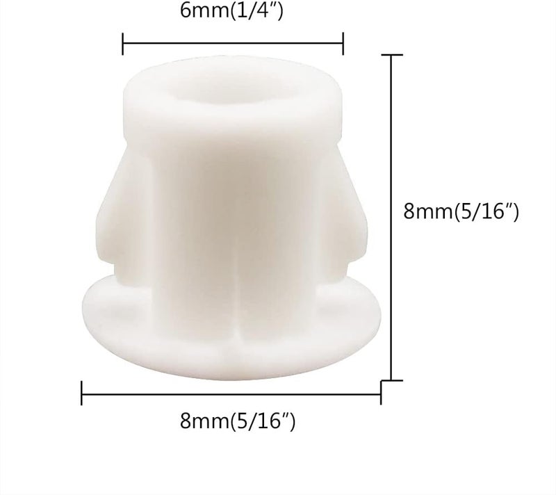 Alamic Hole Plugs 1/4" Plastic Flush Type Hole Plugs for 5.5-6mm Hole Snap in Locking Hole Tube Screw Caps Drilling Cover Plugs Fastener Covers for Kitchen Cabinet Furniture White 100 Pack - Image 2