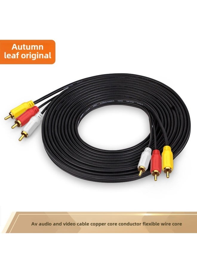 Akihabara AV Audio And Video Cable RCA Three Pair Three Lotus Head Cable Red White Yellow TV Set Top Box Adapter Cable-Color:Red And White Yellow Three Lotus Male To Male Audio And Video Line QS0101-Line Length:5 M  - Image 3