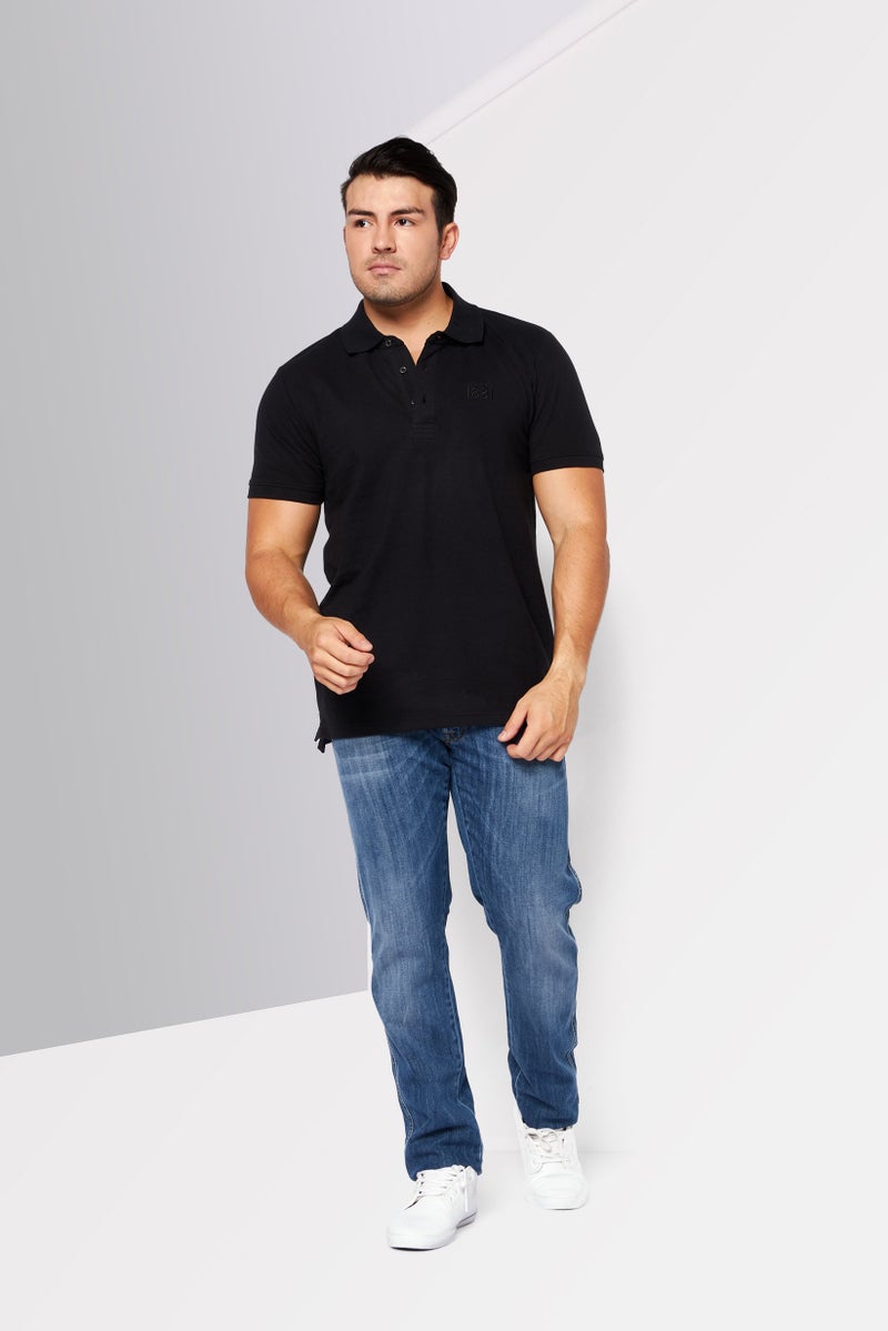 CERRUTI 1881 Men Regular Fit Embroidered Short Sleeves Polo Shirt, Black - Image 2