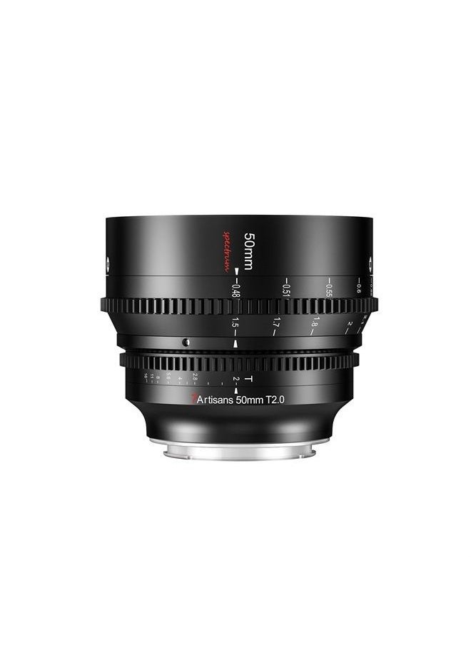 7artisans - 50mm T2.0 Large Aperture Full Frame Cine Lens Compatible for Nikon Z-Mount, Manual Focus Low Distortion Cinema Lens Mirrorless Cameras for Nikon Z5 Z6 Z7 Z9 Z50 Z6II Z7II ZFC, Black - Image 1
