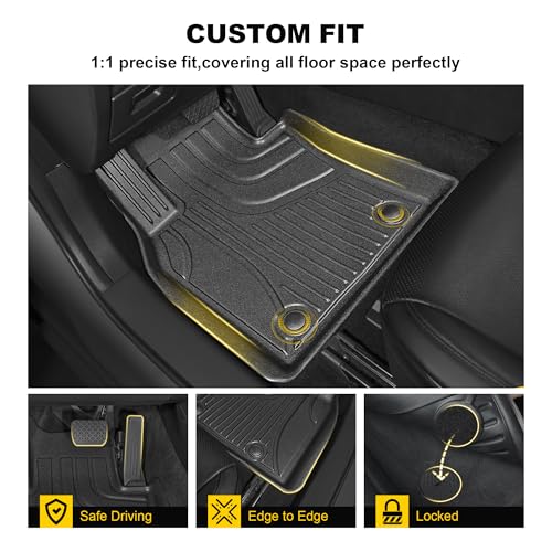 TTX LIGHTING Floor Mats & Cargo Mat Custom Fit 2019-2026 BMW 3 Series Sedan (Without Spare Tire Compartment) - All Weather Floor Liners for 3 Series 330i M3 M340i Car Mats Accessories Black (NOT for GT) - Image 3