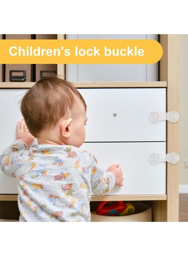 10 Pack Childproof Refrigerator Lock, Baby Safety Cabinet Door Lock, Self Adhesive Household Babies Drawer Securing Locks, Multi-Purpose Childproof Latches for Furniture Cupboards，Easy to Install, no Tools Need or Drill -Transparent - Image 5