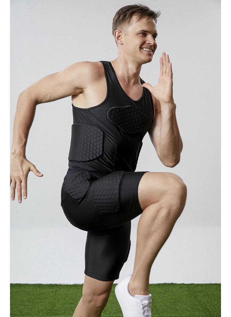 Topeter Padded Shorts for Men, Butt Pads for Skating, Compression Impact Shorts Butt Protection Hip Protector for Skateboard Basketball Football M Black  - Image 5