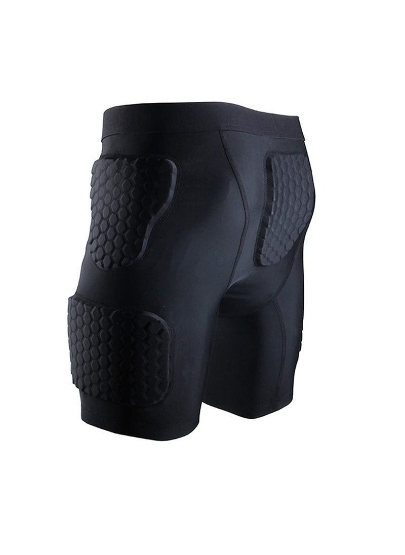 Topeter Padded Shorts for Men, Butt Pads for Skating, Compression Impact Shorts Butt Protection Hip Protector for Skateboard Basketball Football M Black  - Image 1