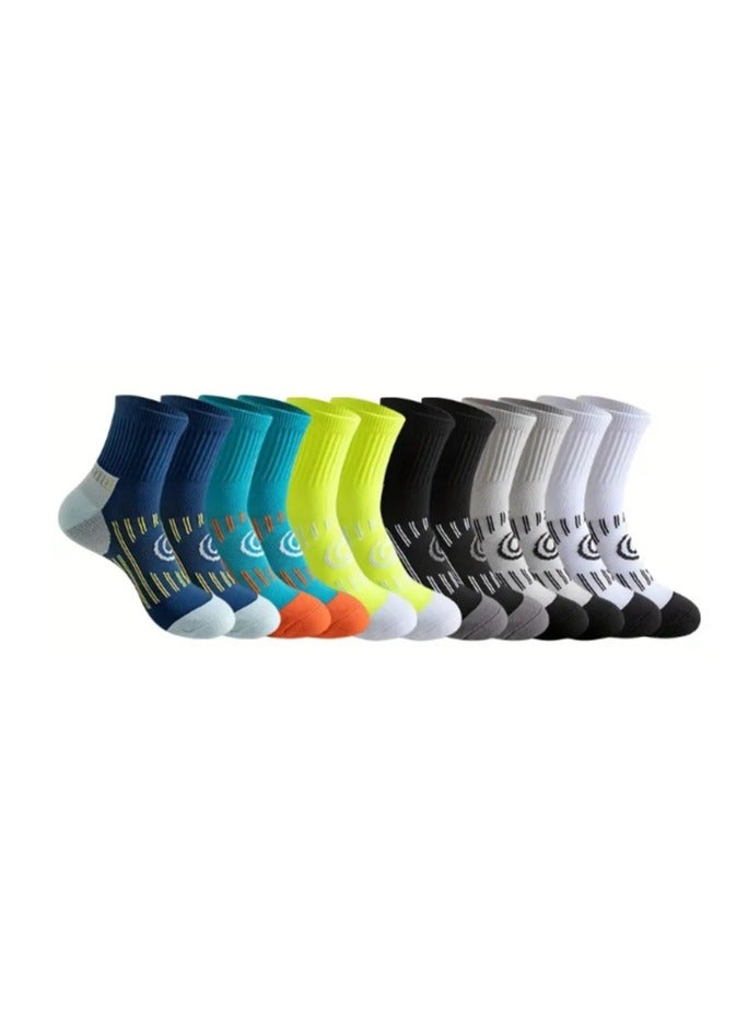 6-Pack Men’s Mid-Calf Athletic Crew Socks – Breathable, Durable, All-Season Performance Socks for Running & Sports  - Image 1