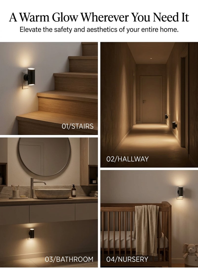1 Pack LED Plug in Night Light with Remote Control, Smart Light Sensor Dimmable Night Lamp 5-300LM, 3000K/4000K/6000K Adjustable Brightness for Bedroom Bathroom Hallway Stairway Nursery - Image 5