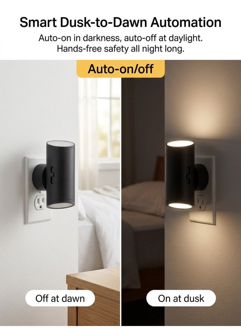 1 Pack LED Plug in Night Light with Remote Control, Smart Light Sensor Dimmable Night Lamp 5-300LM, 3000K/4000K/6000K Adjustable Brightness for Bedroom Bathroom Hallway Stairway Nursery - Image 3