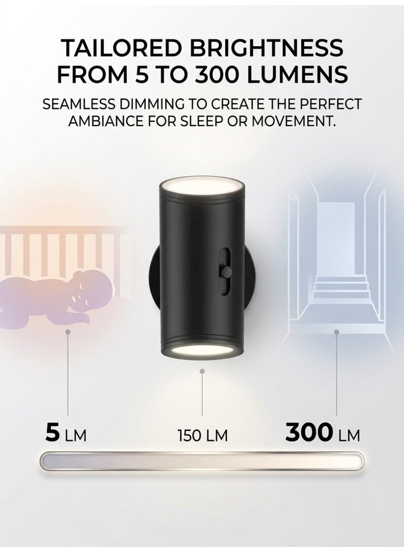 1 Pack LED Plug in Night Light with Remote Control, Smart Light Sensor Dimmable Night Lamp 5-300LM, 3000K/4000K/6000K Adjustable Brightness for Bedroom Bathroom Hallway Stairway Nursery - Image 2