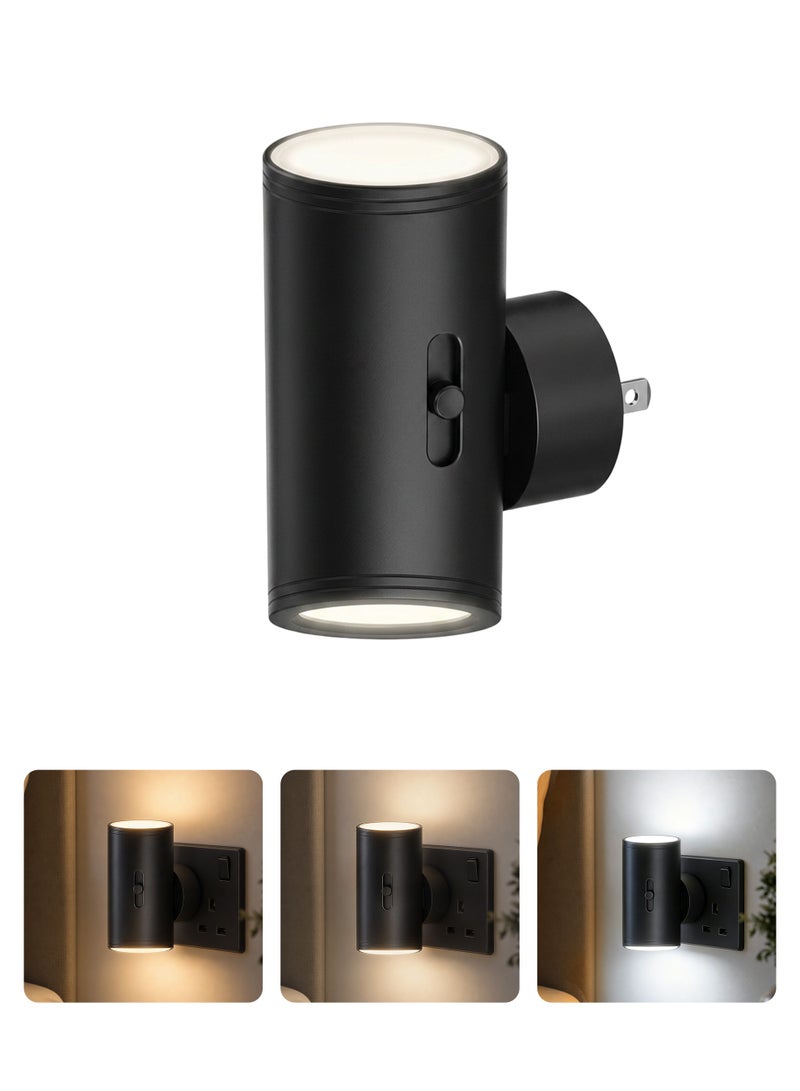 1 Pack LED Plug in Night Light with Remote Control, Smart Light Sensor Dimmable Night Lamp 5-300LM, 3000K/4000K/6000K Adjustable Brightness for Bedroom Bathroom Hallway Stairway Nursery - Image 1