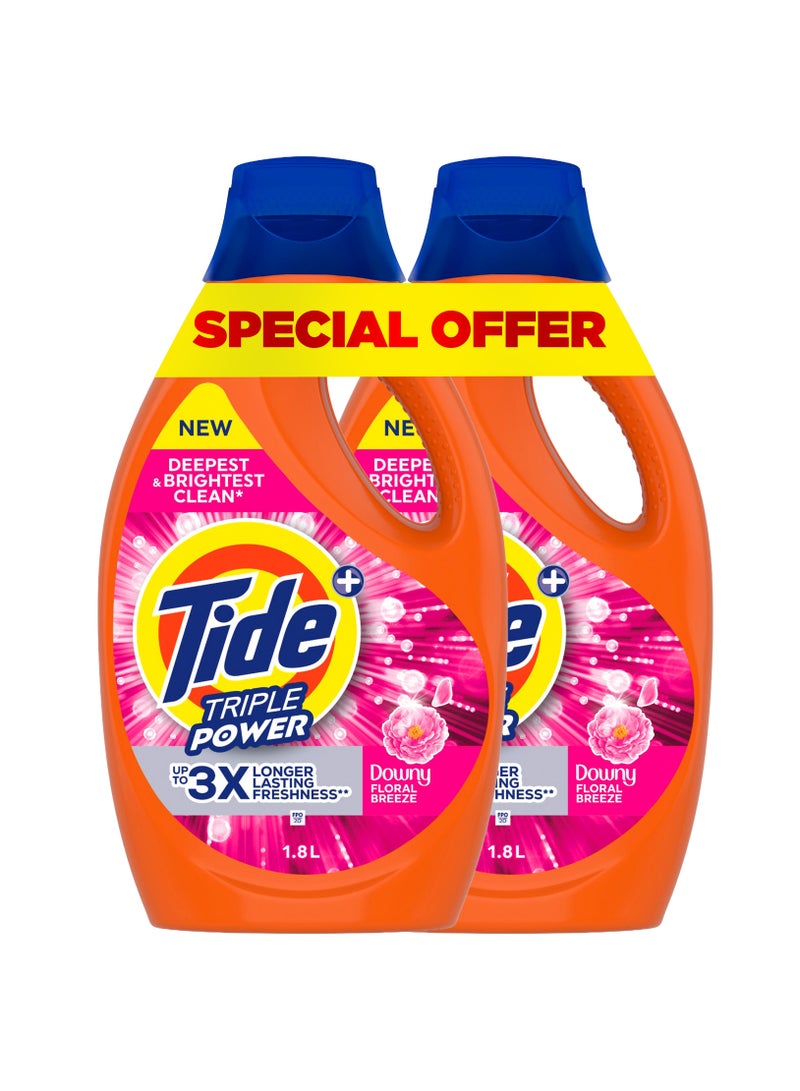 Tide Floral Breeze Laundry Detergent Power Gel 2 x 1.8L - Image 1
