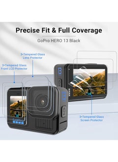 SJet 2 PACK Screen Protector for GoPro Hero 13, Ultrathin Clear Tempered Glass Screen Protector with Camera Lens Cap  - Image 2
