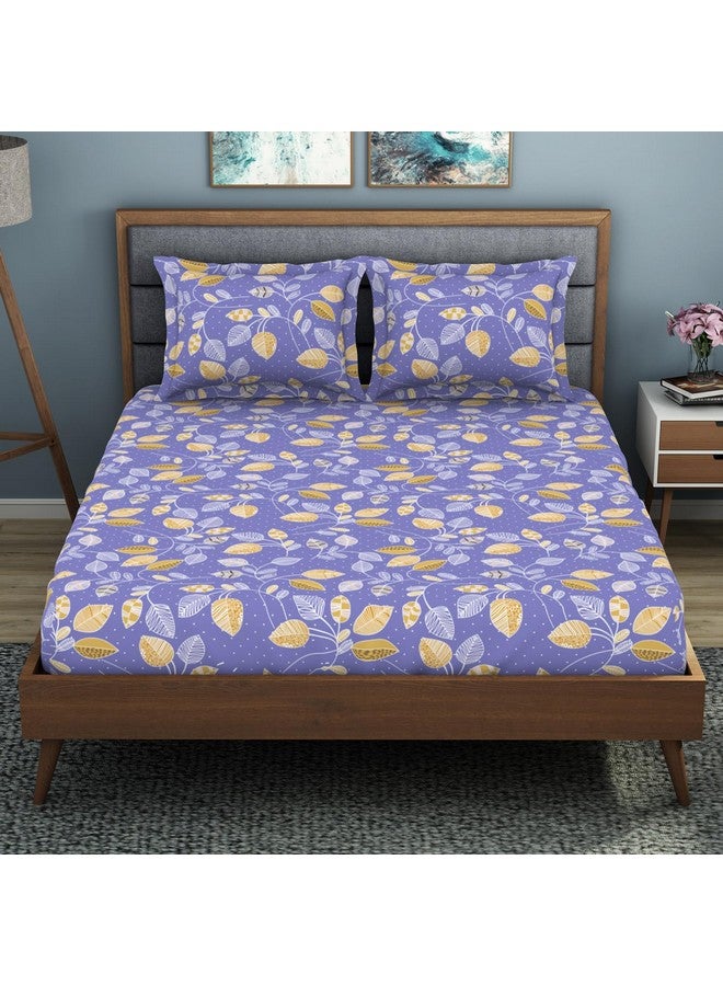Welspun Plycotton King Double Flat Bedsheet | Soft Feel Wrinkle Resistance | 200 Thread-Count Violet Bed Sheet with 2 Pillow Covers | Size: 274 Cm X 274 Cm/ 43Cm X 68Cm - Image 1
