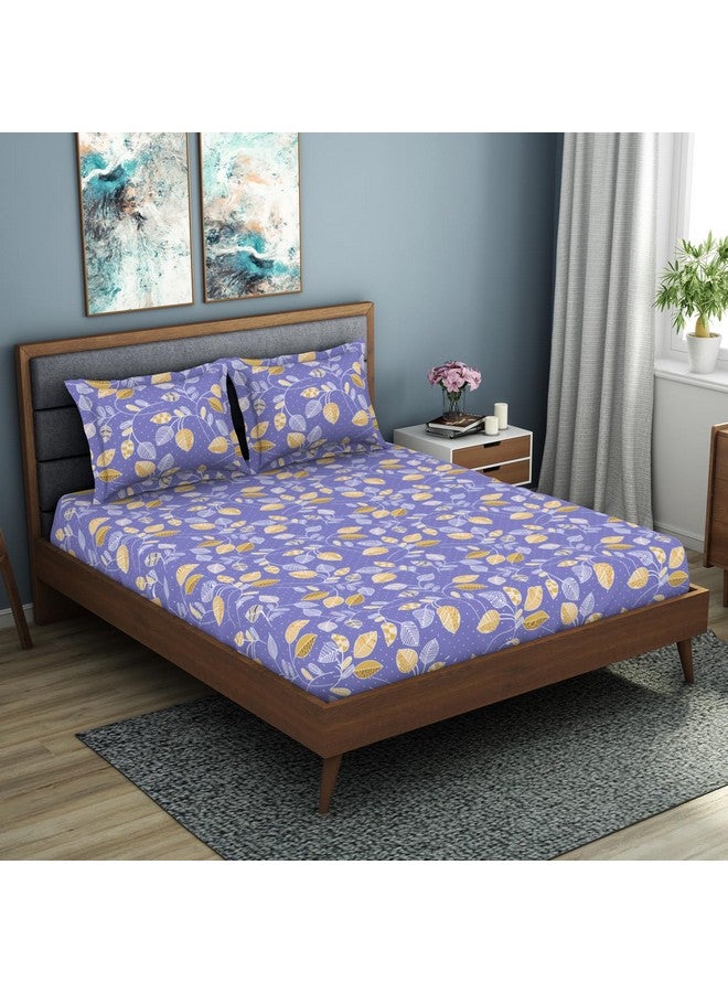 Welspun Plycotton King Double Flat Bedsheet | Soft Feel Wrinkle Resistance | 200 Thread-Count Violet Bed Sheet with 2 Pillow Covers | Size: 274 Cm X 274 Cm/ 43Cm X 68Cm - Image 2