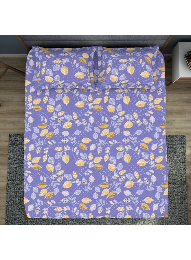 Welspun Plycotton King Double Flat Bedsheet | Soft Feel Wrinkle Resistance | 200 Thread-Count Violet Bed Sheet with 2 Pillow Covers | Size: 274 Cm X 274 Cm/ 43Cm X 68Cm - Image 3