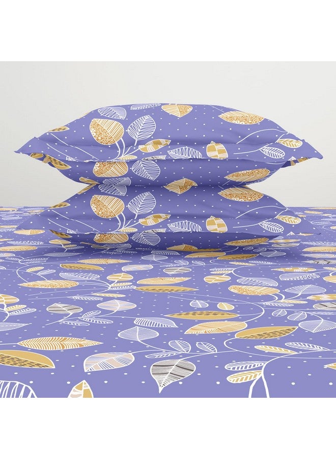 Welspun Plycotton King Double Flat Bedsheet | Soft Feel Wrinkle Resistance | 200 Thread-Count Violet Bed Sheet with 2 Pillow Covers | Size: 274 Cm X 274 Cm/ 43Cm X 68Cm - Image 5