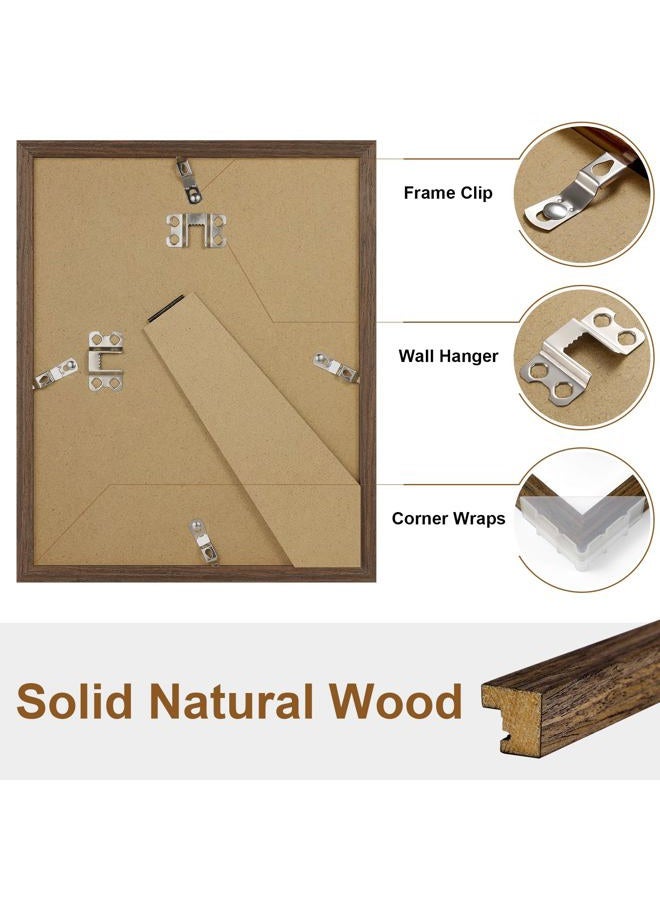 Vittanly 8x10 Picture Frame - Solid Wood Frame with Shatterproof Plexiglass, Includes 5x7 Mat, Wall Hanging or Tabletop Display for Photos, Art, Home & Office Decor (Brown, 1 Pack) - Image 3