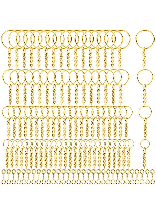 shynek - Key Ring With Chain Shynek 360Pcs Gold Keychain Rings With Jump Rings And Screw Eye Pins Bulk For Resin Diy Crafts And Jewelry Making - Image 1