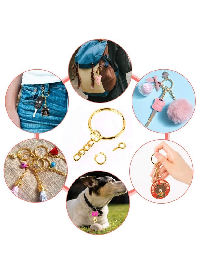 shynek - Key Ring With Chain Shynek 360Pcs Gold Keychain Rings With Jump Rings And Screw Eye Pins Bulk For Resin Diy Crafts And Jewelry Making - Image 1