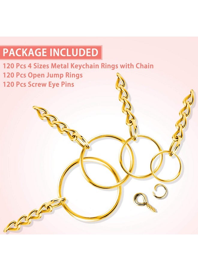 shynek - Key Ring With Chain Shynek 360Pcs Gold Keychain Rings With Jump Rings And Screw Eye Pins Bulk For Resin Diy Crafts And Jewelry Making - Image 1
