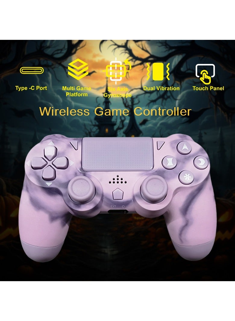 Wireless Controller for PS4 Support Double Vibration 6-Axis Motion Sensor Sensitive Touch Pad Built-in Speaker  Stereo Headphone Jack Compatible with PS 4(Haze Pink) - Image 4