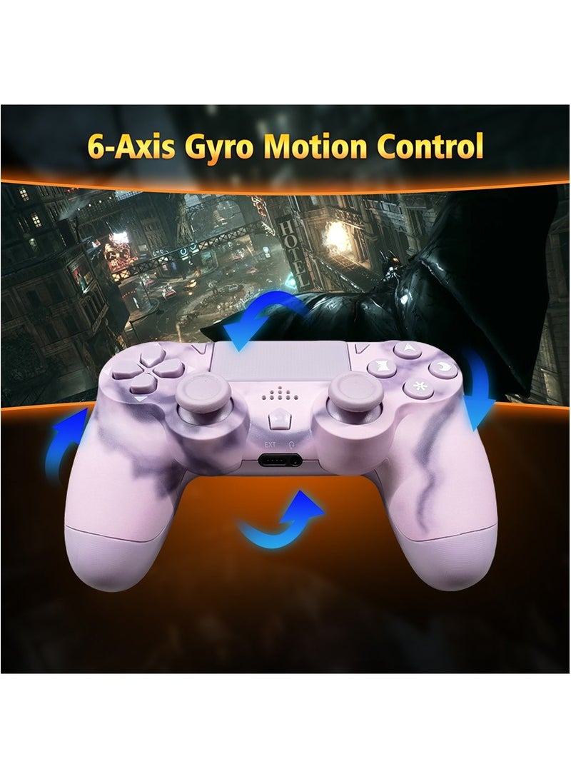 Wireless Controller for PS4 Support Double Vibration 6-Axis Motion Sensor Sensitive Touch Pad Built-in Speaker  Stereo Headphone Jack Compatible with PS 4(Haze Pink) - Image 3