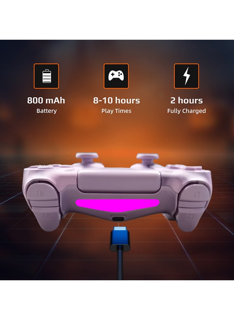 Wireless Controller for PS4 Support Double Vibration 6-Axis Motion Sensor Sensitive Touch Pad Built-in Speaker  Stereo Headphone Jack Compatible with PS 4(Haze Pink) - Image 5