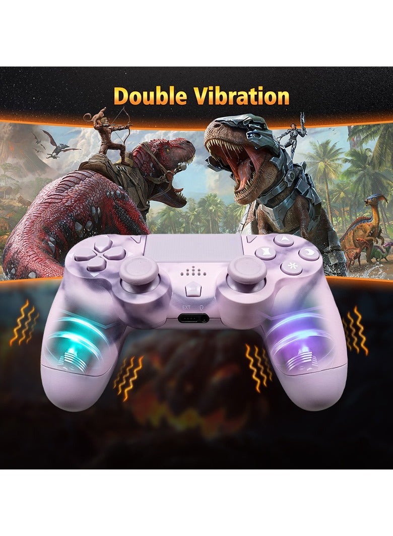 Wireless Controller for PS4 Support Double Vibration 6-Axis Motion Sensor Sensitive Touch Pad Built-in Speaker  Stereo Headphone Jack Compatible with PS 4(Haze Pink) - Image 2