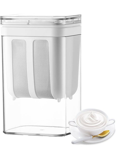Greek Yogurt Curd Maker 1100ml Fine Mesh Strainer with Lid Multifunctional Yoghurt Filter Curd Maker for Home Whey Separator Perfect for Homemade Yogurt Curd Cheese More