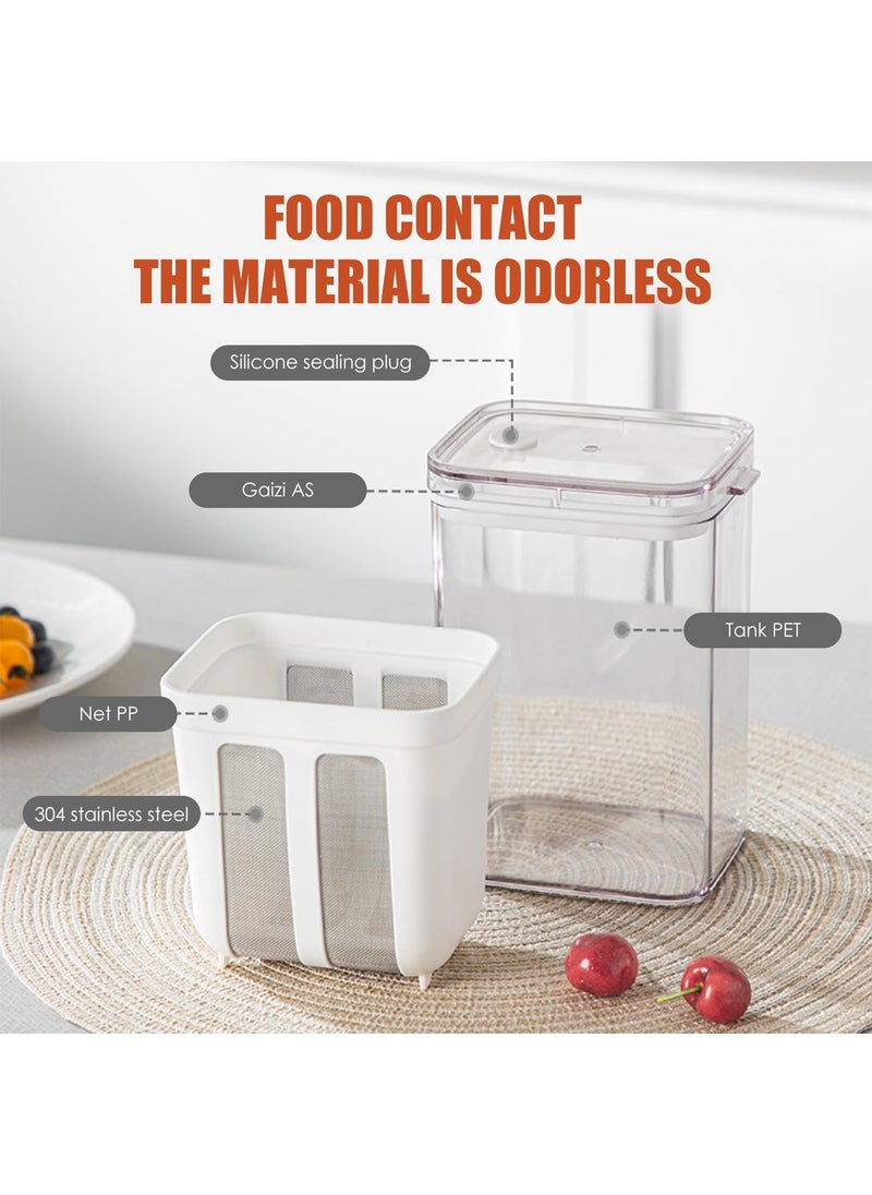 DIAMOND CRAFTZ - Greek Yogurt Curd Maker 1100ml Fine Mesh Strainer with Lid Multifunctional Yoghurt Filter Curd Maker for Home Whey Separator Perfect for Homemade Yogurt Curd Cheese More - Image 1