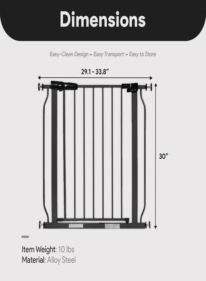 BalanceFrom Easy Walk-Thru Safety Gate for Doorways and Stairways with Auto-Close/Hold-Open Features, 30-Inch Tall, Fits 29.1-33.8 Inch Openings, Graphite - Image 4