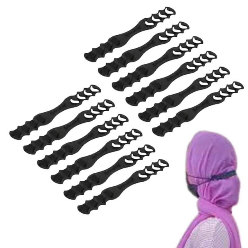 FOXTAIL Mask Extender & Hijab Holder Strap – Pack of 12 Multicolour Ear Savers with 4 Adjustment Slots – Reusable Mask/Hijab Extender for Kids & Adults – Compatible with All Face Masks - Image 1