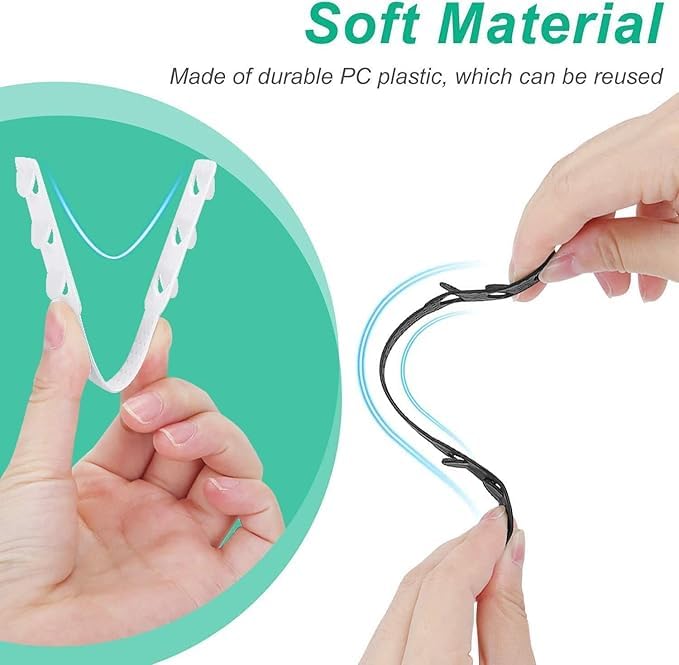 FOXTAIL Mask Extender & Hijab Holder Strap – Pack of 12 Multicolour Ear Savers with 4 Adjustment Slots – Reusable Mask/Hijab Extender for Kids & Adults – Compatible with All Face Masks - Image 5