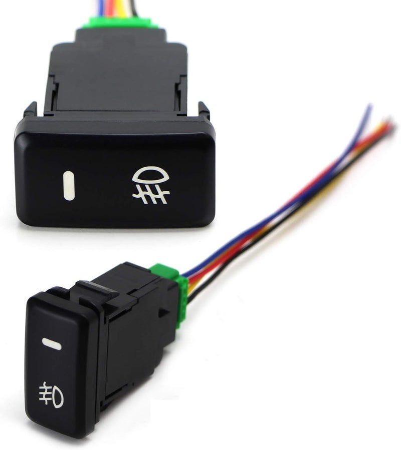 iJDMTOY Factory Style 4-Pole 12V Push Button Switch w/LED Background Indicator Lights Compatible with Fog Lights, DRL, LED Light Bar, etc (39mm Standard Size) - Image 1