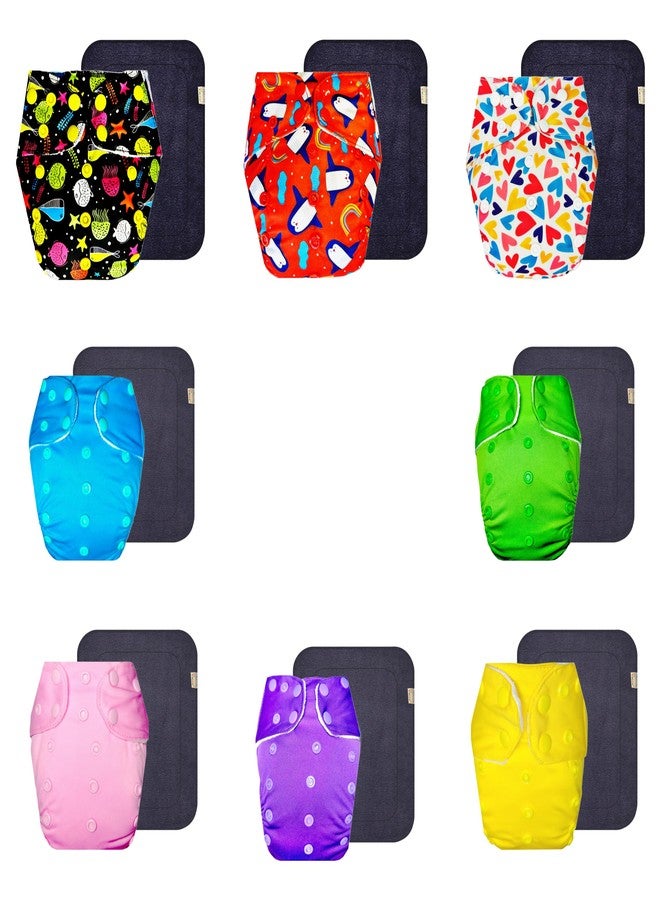 حفاضات دمبلدو القماشية الممتازة مع حشوة رمادية (عبوة من 8 قطع) | ملائمة تمامًا | مانعة للتسرب | مناسبة للسفر | مثالية لفصل الصيف الهندي | من 3 أشهر إلى 3 سنوات | مناسبة للجنسين - Image 1