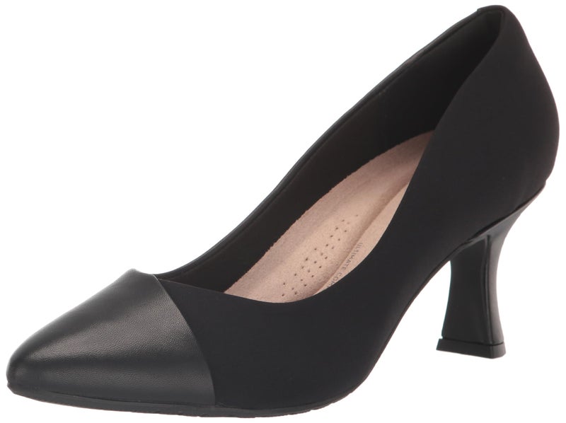 Clarks Black's Kataleyna Rose Pump, Black Leather, 5 Medium US - Image 1