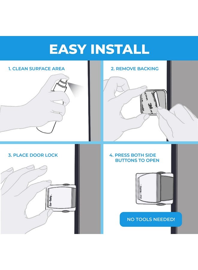 Eco-Baby Sliding Door Lock, 4 Pack Child Proof Safety Window Locks for Glass Doors - Image 4