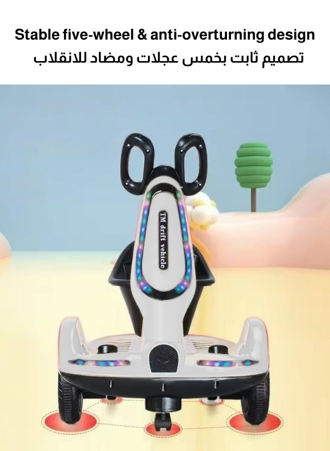 Smart electric scooter for kids 6V, upgraded edition with remote control, 360-degree rotation, music, LED lights, and a comfortable seat - Image 4
