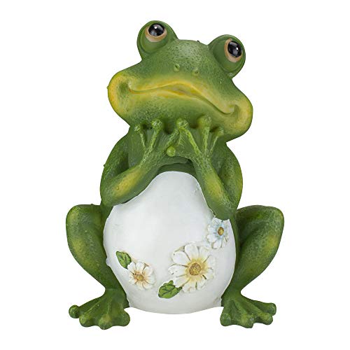 Roman Giftware Inc., 9.5" H Frog with Daisies Statue, Garden Collection, Outdoor Statue, Memorial, Resin Stone, Adorable Frogs and Flowers, Garden Décor (9x5x6) - Image 1