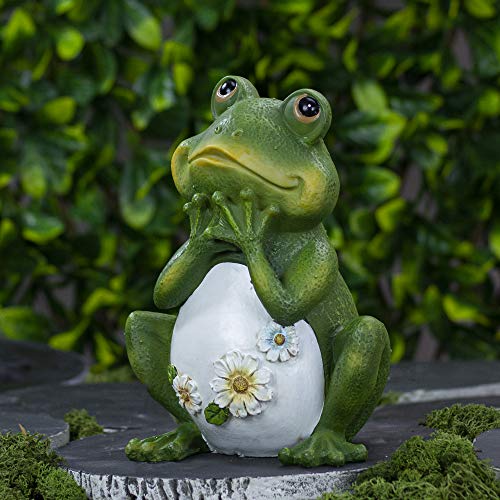 Roman Giftware Inc., 9.5" H Frog with Daisies Statue, Garden Collection, Outdoor Statue, Memorial, Resin Stone, Adorable Frogs and Flowers, Garden Décor (9x5x6) - Image 3