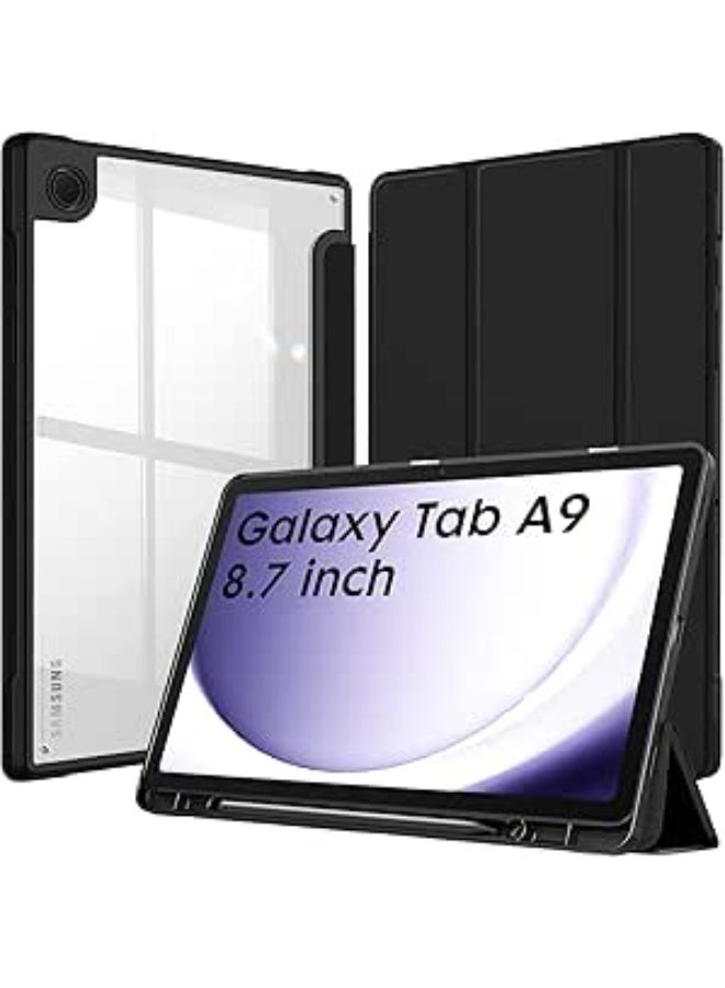 Case For Samsung Galaxy Tab A9 Case 8.7 Inch 2023 SM-X110/X115/X117 Tablet Cases Magnetic Smart Auto Sleep Wake Folding Stand Cover Black Night - Image 1