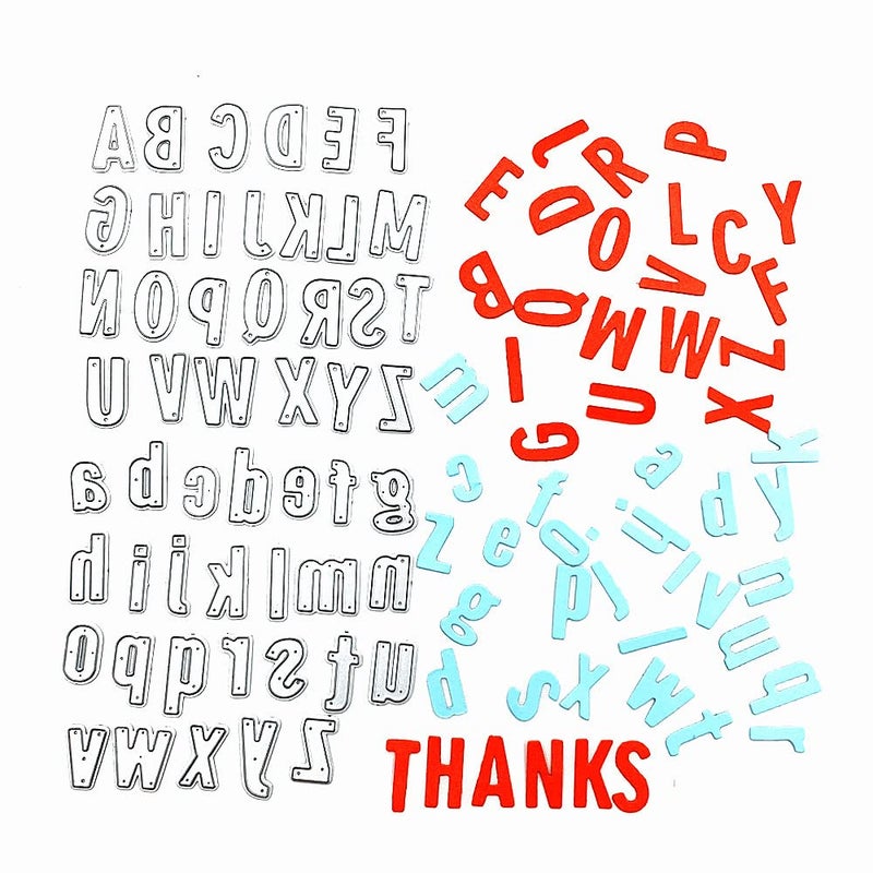 Metal Capital 26 Letters Die Cuts Lowercase 26 Alphabet Cutting Dies Embossing Stencils Template Mould for Card Making Decoration and DIY Scrapbooking Album