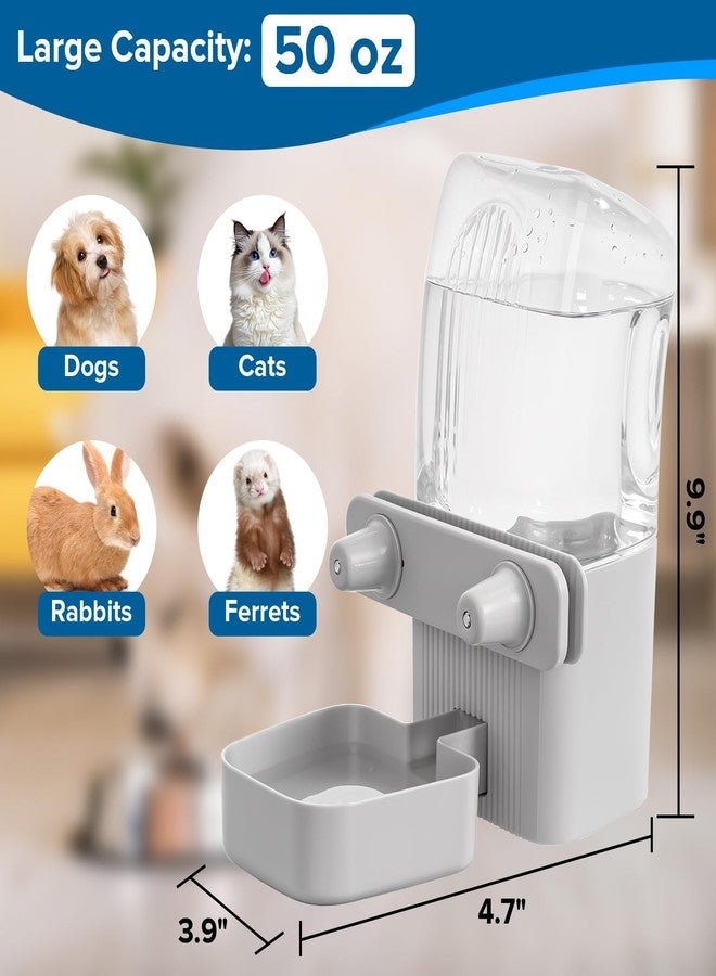 Kenond 50 oz Rabbit Water Dispenser,Gravity Dog Water Bowl Dispenser for Cage,Auto Water Bottle for Ferret,Cat,Dog and Other Animals, Compatible with Widemouth Cages, Wire Cages and Crates(Gary) - Image 3