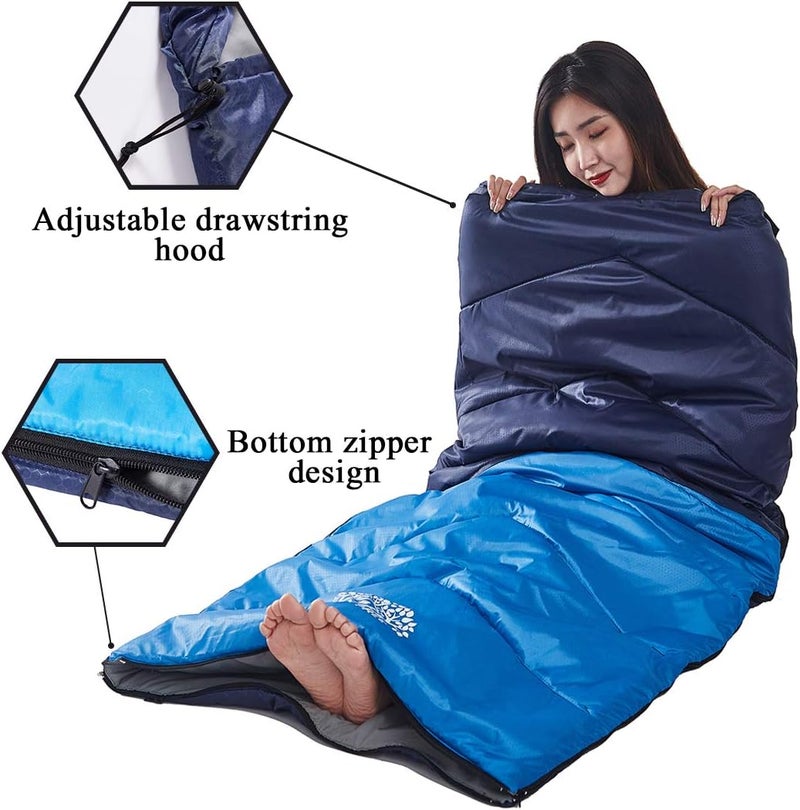 Flantree Sleeping Bag 4 Seasons Adults & Kids for Camping Hiking Trips Warm Cool Weather,Lightweight and Waterproof with Compression Bag,Indoors Outdoors Activities - Image 5