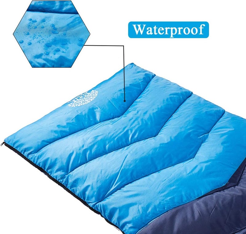 Flantree Sleeping Bag 4 Seasons Adults & Kids for Camping Hiking Trips Warm Cool Weather,Lightweight and Waterproof with Compression Bag,Indoors Outdoors Activities - Image 4