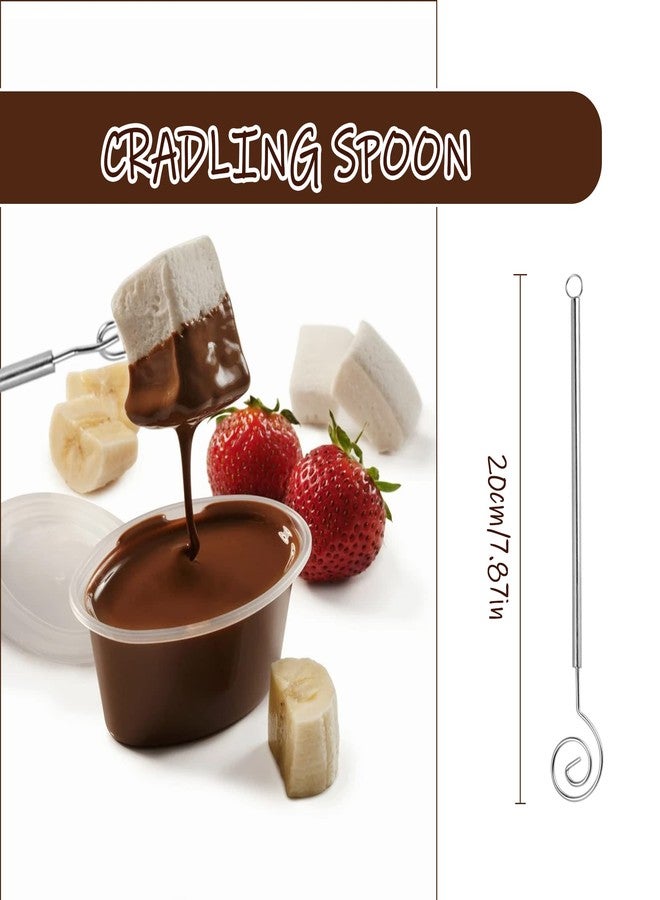Elesunory 7 Pieces Candy Dipping Tools Chocolate Dipping Fork Spoons Set, Stainless Steel Candy Making Supplies for Decorative Plates, Including 1 pcs Slotted Spoon and 6 pcs Fondue Forks - Image 5